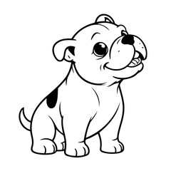Simple vector illustration of Bulldog drawing for kids page