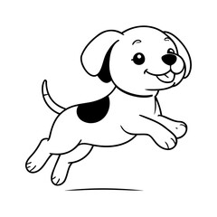 Simple vector illustration of Beagle for kids coloring page