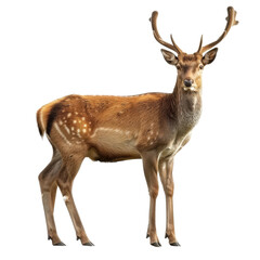 Obraz premium A deer stands gracefully in front of a plain white backdrop, a Beaver Isolated on a whitePNG Background