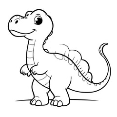 Cute vector illustration Dino hand drawn for toddlers