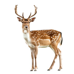 Fototapeta premium A deer is standing in front of a plain Png background, a Beaver Isolated on a whitePNG Background