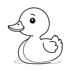 Simple vector illustration of Duck doodle for toddlers worksheet