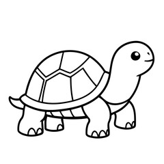 Vector illustration of a cute Turtle drawing for children page