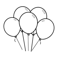 Vector illustration of a cute Balloons drawing for kids colouring activity