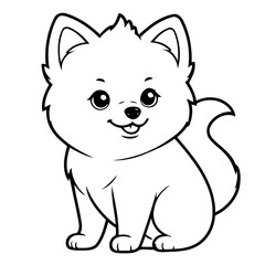Simple vector illustration of Pomsky hand drawn for toddlers