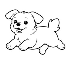 Cute vector illustration Maltese doodle for kids colouring page