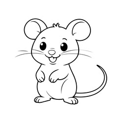 Simple vector illustration of mouse hand drawn for toddlers