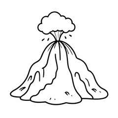 Vector illustration of a cute Volcano doodle drawing for kids page