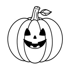Cute vector illustration Pumpkin doodle for toddlers worksheet