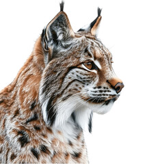 A solitary Eurasian lynx roams in a translate background with focus and grace, a eurasian lynx isolated on transparent background