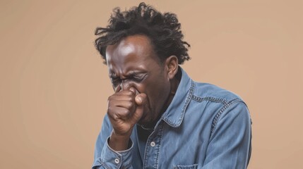 Man Coughing Into His Hand