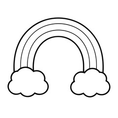 Simple vector illustration of Rainbow drawing for toddlers book