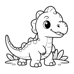 Cute vector illustration dinosaur doodle for kids coloring worksheet