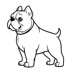 Vector illustration of a cute Bulldog drawing for toddlers book