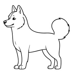 Simple vector illustration of Husky for toddlers colouring page