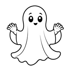 Cute vector illustration Ghost doodle colouring activity for kids