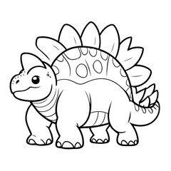 Cute vector illustration Ankylosaurus hand drawn for kids coloring page