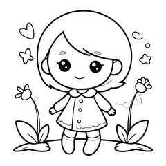 Cute vector illustration Garden hand drawn for toddlers