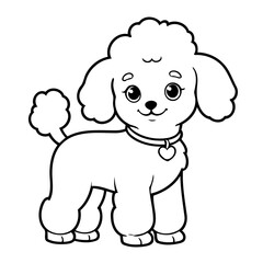 Cute vector illustration poodle doodle for toddlers coloring activity