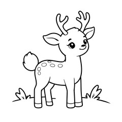 Cute vector illustration deer drawing for toddlers book