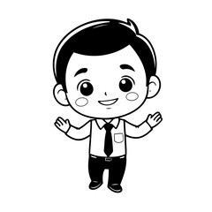 Cute vector illustration Businessman hand drawn for kids coloring page