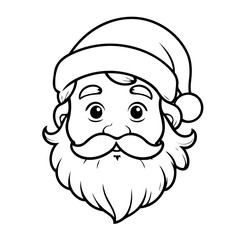 Simple vector illustration of Santa doodle for toddlers worksheet