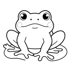 Cute vector illustration frog doodle for kids coloring worksheet