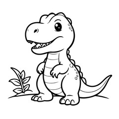 Cute vector illustration TRex doodle for children worksheet © meastudios