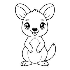 Cute vector illustration Kangaroo for children colouring activity