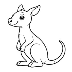 Vector illustration of a cute Kangaroo doodle for toddlers worksheet