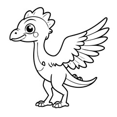 Cute vector illustration Dino for kids coloring activity page