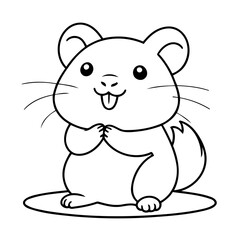 Cute vector illustration Hamster drawing for kids page