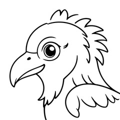 Cute vector illustration Vulture doodle for toddlers coloring activity