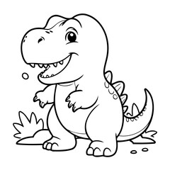 Cute vector illustration TRex for children colouring activity