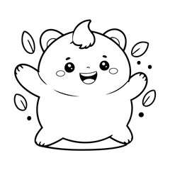 Cute vector illustration Kawaii for kids colouring worksheet