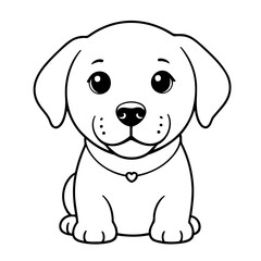 Cute vector illustration labrador for kids coloring activity page