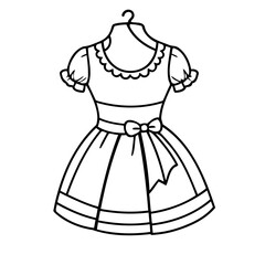 Cute vector illustration Frock drawing for toddlers colouring page