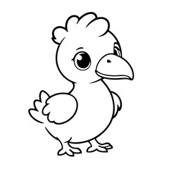 Vector illustration of a cute Dodo drawing for kids colouring page