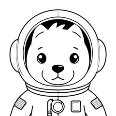 Vector illustration of a cute Dog drawing for children page