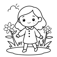 Cute vector illustration Spring drawing colouring activity