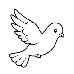 Cute vector illustration Dove doodle for kids colouring page