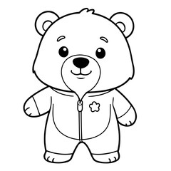 Cute vector illustration bear hand drawn for toddlers