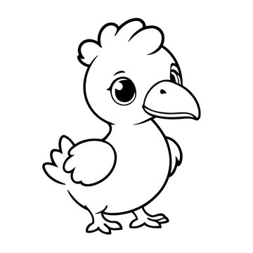 recommend clip art: Vector illustration of a cute Dodo drawing for kids colouring page