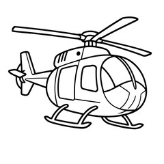 Simple vector illustration of Helicopter drawing for toddlers book