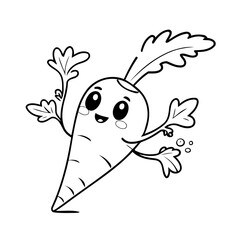 Simple vector illustration of Carrot drawing for toddlers book