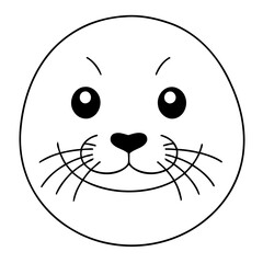 Cute vector illustration Seal for kids colouring worksheet