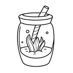 Cute vector illustration VaseOutline drawing for children page