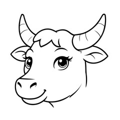 Simple vector illustration of Cattle outline for colouring page