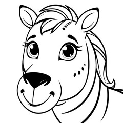 Simple vector illustration of Zebra for kids coloring page