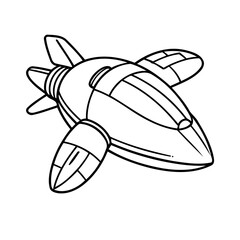 Cute vector illustration Spaceship for toddlers colouring page